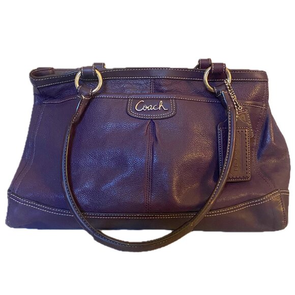 COACH Penelope Leather Tote Bag Purple